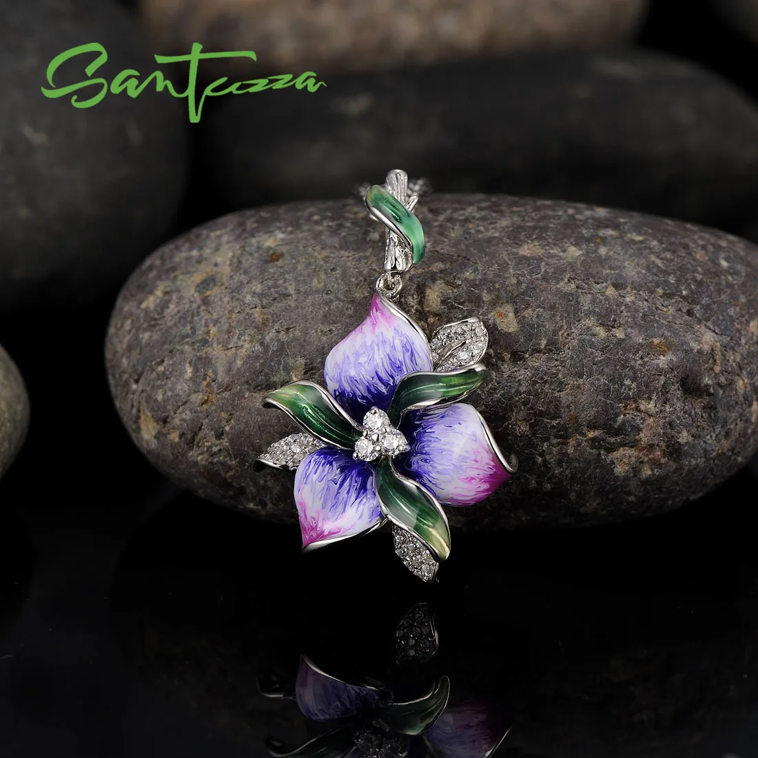 SANTUZZA, женские ожерелья, подвески, 925 пробы, серебро, люкс класс, для женщин, драгоценный камень, хорошее ювелирное изделие