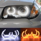 for BMW E83 X3 2003 2004 2005 2006 2007 2008 2009 Crystal DTM Style LED Angel Eyes Light White and Yellow Turn Signal Halo Ring