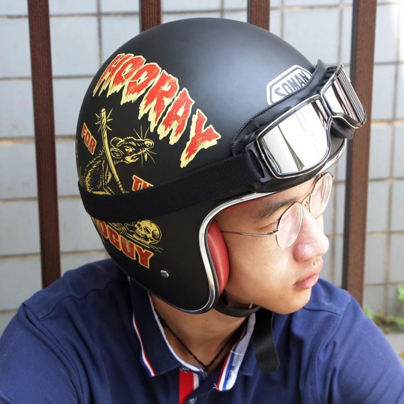 

Open Face Helmet Glasses Windproof Vintage Moto Glasses Leather Lunette Flamme Riding Oculos Men Women Retro Motorcycle Goggles