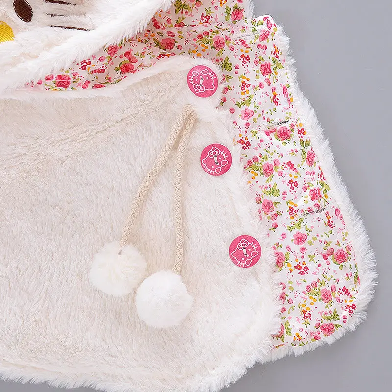 Русский на осень для маленьких девочек кашемир мех с отложным воротником и