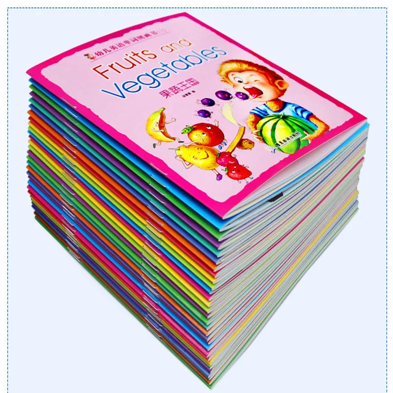 

30Pcs/Set English Words Picture Book Children Enlightenment Baby Kids English Learn Words Tales Series Educational Reading Book