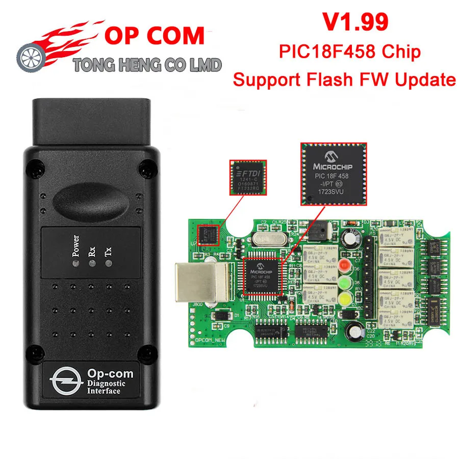 Лучший OP COM V5 версия OP COM с реальным PIC18F458 CAN BUS OBD2 OP-COM V5 Для Opel, opcom диагностический инструмент OP-COM - Цвет: Normal Version