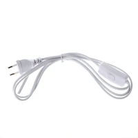 2020 new 1 8m eu plug cable white line with onoff switch button power cord for led lamp electrical equipment