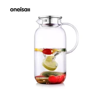2500ml water kettle transparent borosilicat glass water jug heat resistance juice container with lid filter cold drinkware