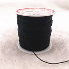 100 мрулон 0,8 мм черный нейлоновый шнур нить китайский узел макраме шнур для браслета плетеная нить сделай сам кисточки вышивка бисером нить