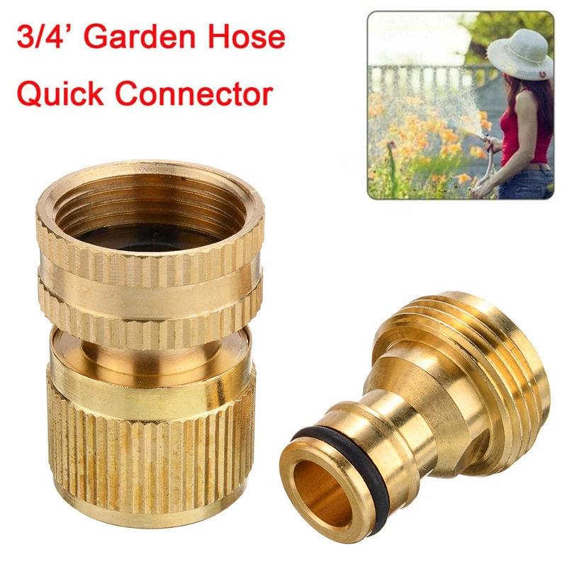 

Male Female Thread 3/4" Quick Connector Brass Faucet Water Gun Adapter Garden Tap Coupling Connector Adapter