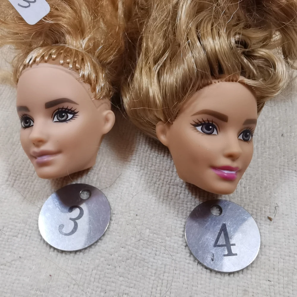 

B666-8 Original Foreign Trade West Asia Dimples Beauty 1/6 OOAK NUDE Doll Head Mussed MIXED Hair for DIY B