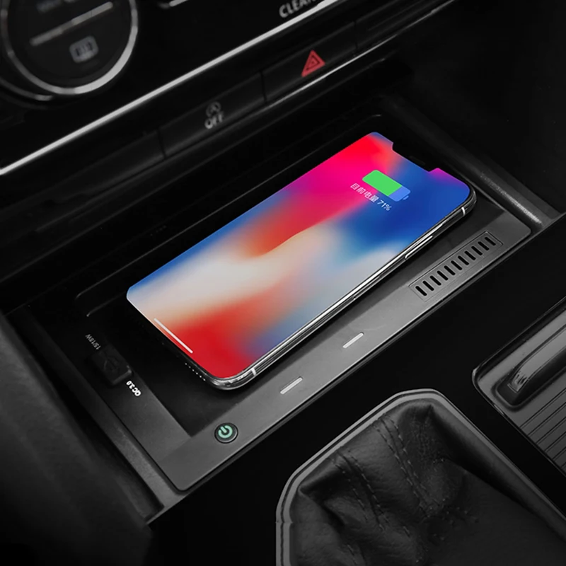 

15W Car wireless charging board QI wireless charger fast charger charging plate panel for VW Teramont 2017 2018 2019