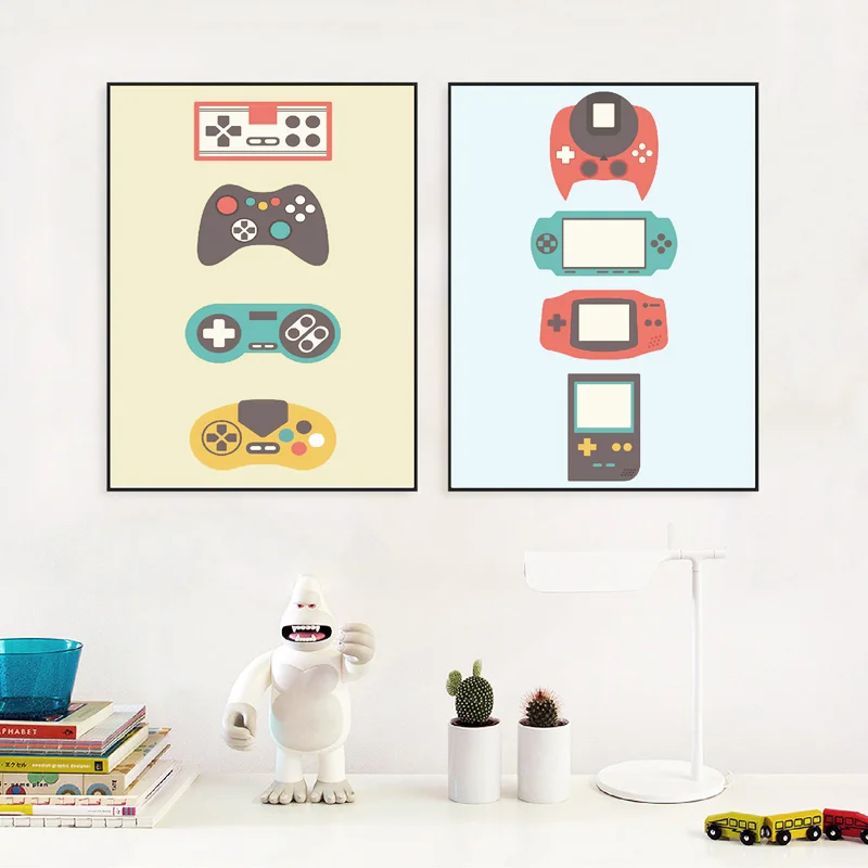 

Wall Art Gamer Vintage Posters and Prints Picture Scandinavian Canvas Painting Retro Gaming Poster Boys Kids Room Decoration