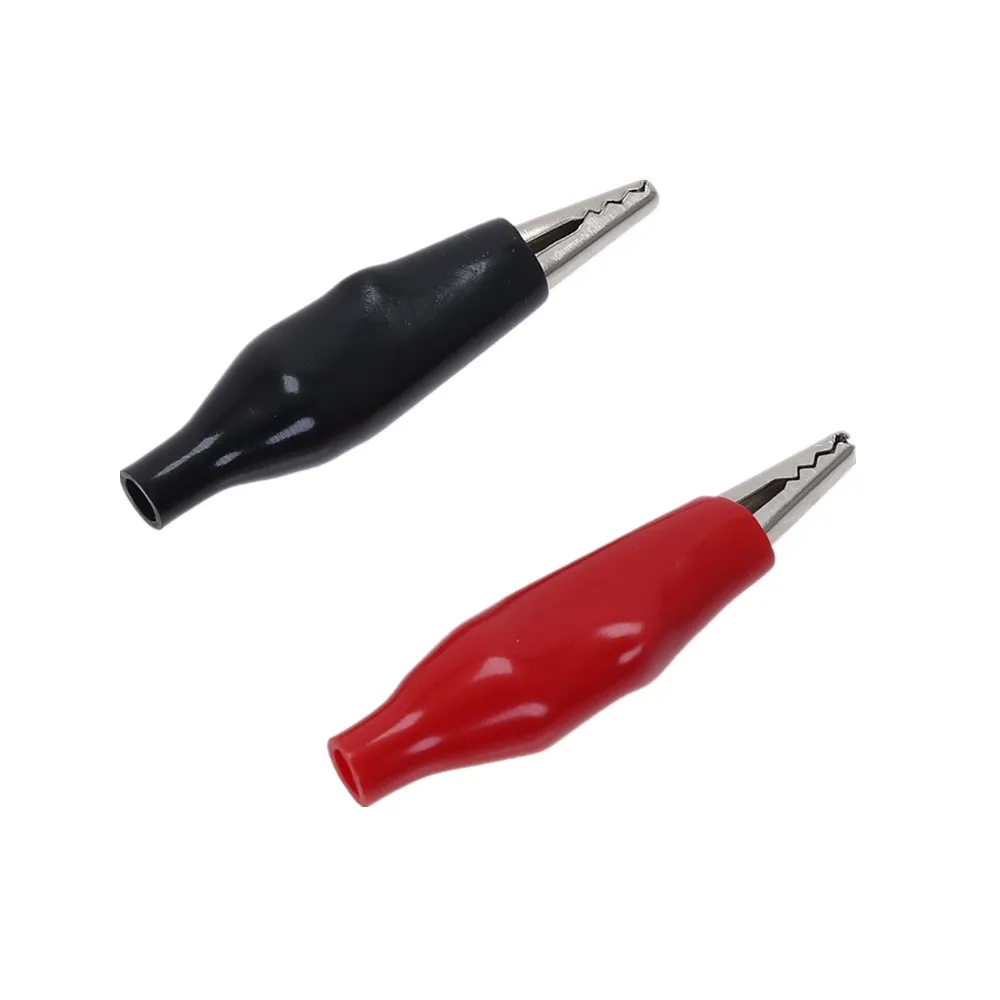 20 штук 27 мм черный красный мягкий Пластик покрытием тестовый зонд Aligator зажимы