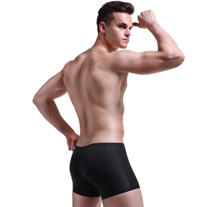 Мужские брендовые шорты-боксеры, сексуальное нижнее белье, ice silk Cueca Masculina Hombre Slips Ropa Interior, домашнее нижнее белье, мужские боксеры с мешочком для пениса