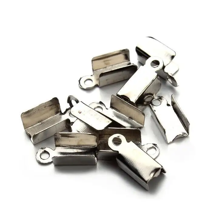 

100pcs/lot Handmade Connector Flat Leathe Closure End Clasp Bracelet Necklace Buckle Clamp Clasps DIY Manual Jewelry Findings