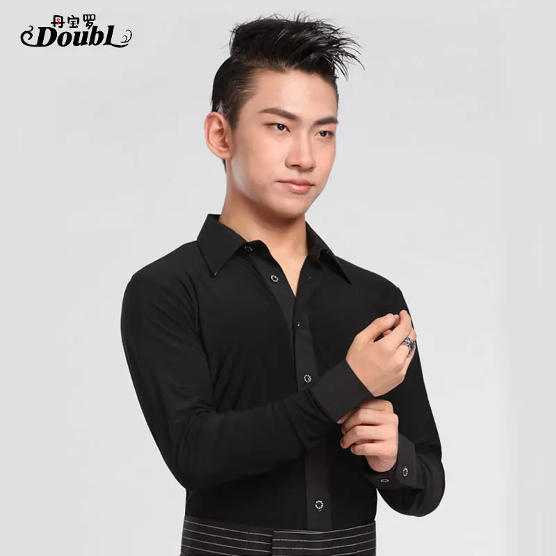 Мужская одежда для бальных танцев и латиноамериканских белая рубашка на