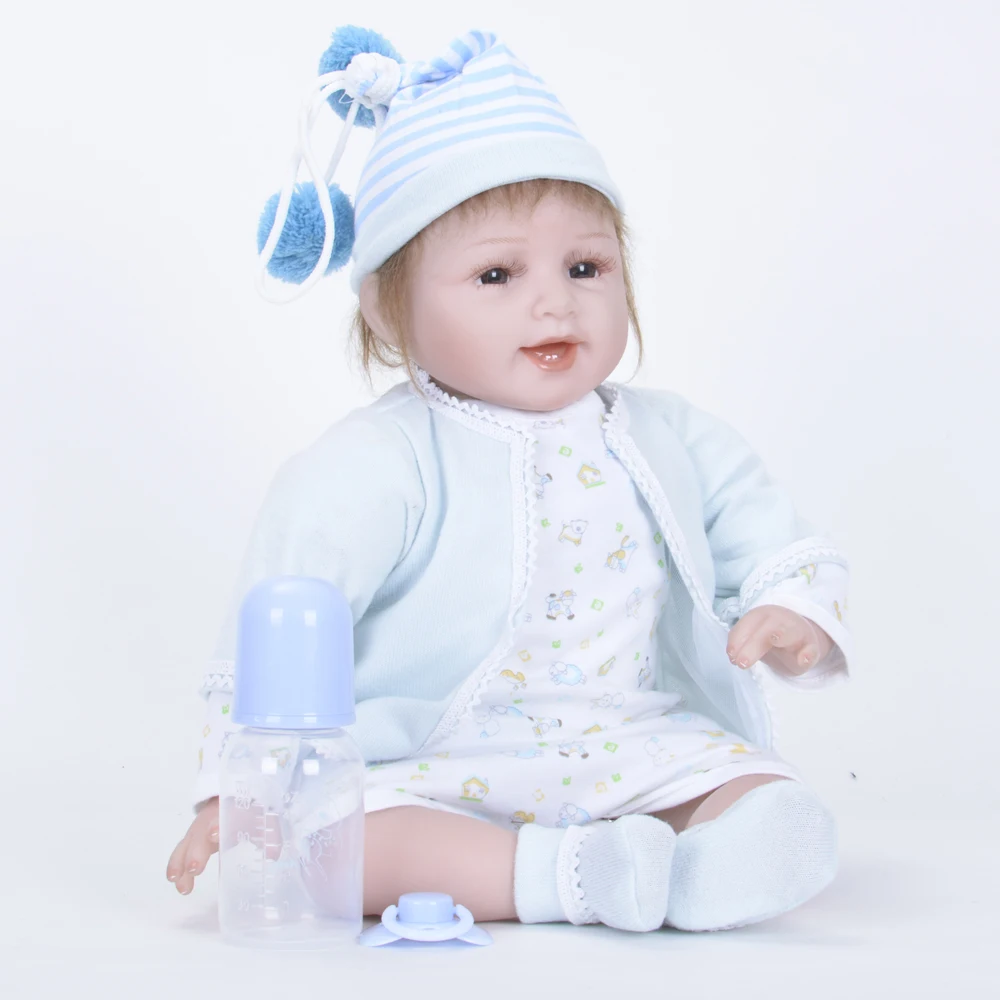 22 ''модные куклы для новорожденных мохер укоренившаяся Реалистичная мягкая