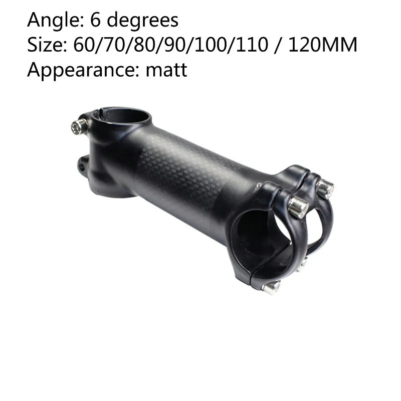 

New bike carbon fiber rod diameter risers Headset fork rod can be customized LOGO/60MM-120MM Matt 6degree MTB Bicycle stem