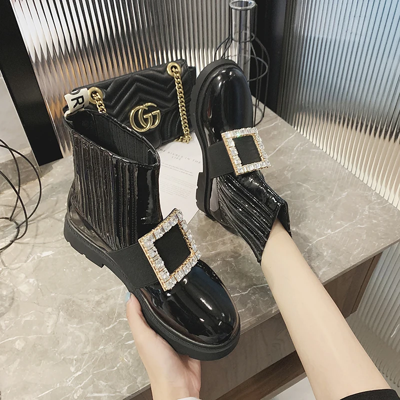 Модные брендовые женские ботинки на низком каблуке сезон осень зима Новые