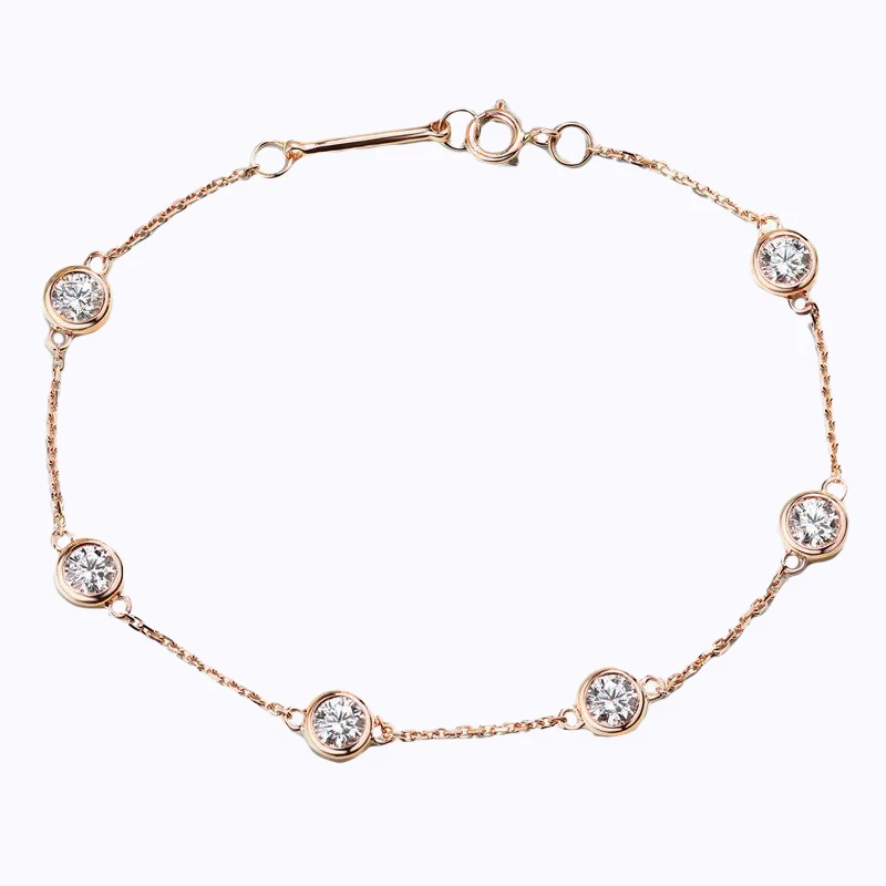 

Муассанит браслет S925 Серебро Имитация простой модный дизайн Цвет