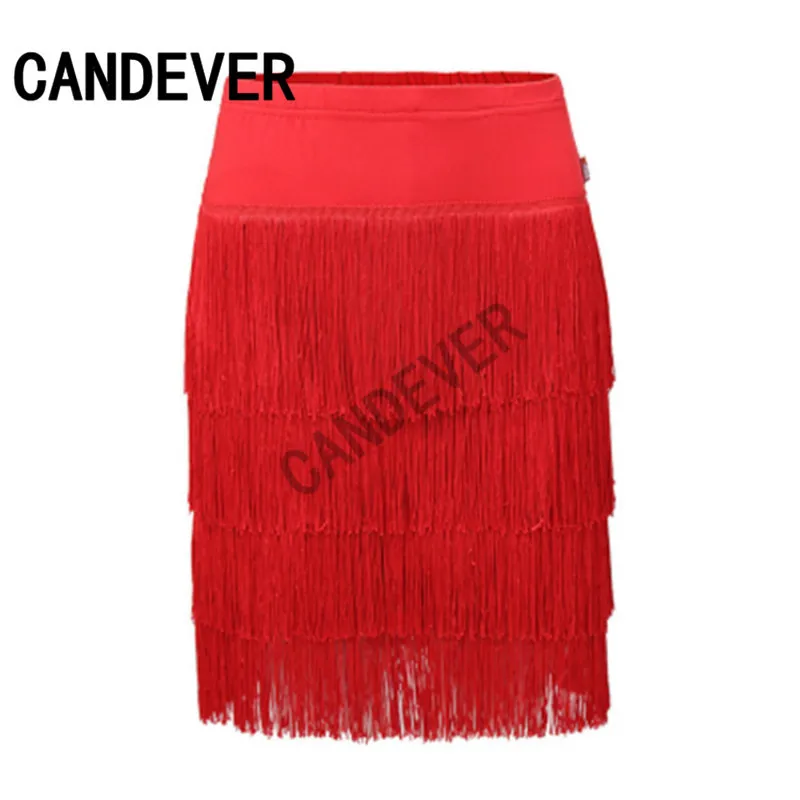 Юбка для латиноамериканских танцев женская Ассиметричное платье с бахромой