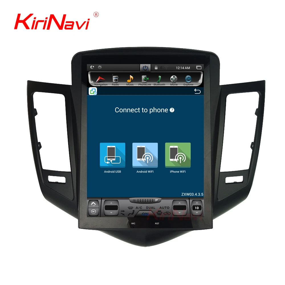 KiriNavi Telsa Style Vertical Screen 10.4" Android 10.0 Auto GPS Navigation Car Dvd Player Radio For Chevrolet Cruze | Автомобили и
