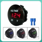 Постоянный ток 12 В 24 В круглый квадратный светодиодный дисплей Тестер Авто RV Мини цифровой вольтметр Амперметр