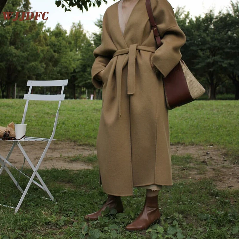 

WJJDFC Fall Clothes For Women Vintage Winter Coat Long Woolen Cloth Casual Wool & Blends Parkas Abrigos Mujer Invierno 2021