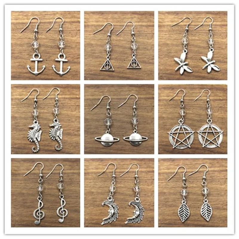 Женские серьги в виде пистолета сережки стиле панк из серебряного аксессуары для