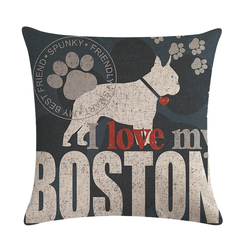 Cushion cover funny patterns cute dogs printed pillow letter printing for home decor cotton case | Дом и сад