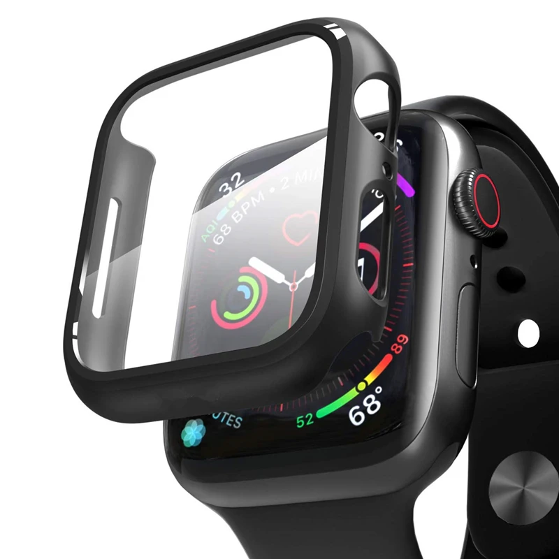 Для Apple Watch Series 5 44 мм чехол с защитой экрана тонкий защитный бампер полное