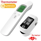 Налобный термометр, цифровой дисплей, звуковая подсказка, пульс, насыщение крови кислородом, монитор здоровья со сменной батареей