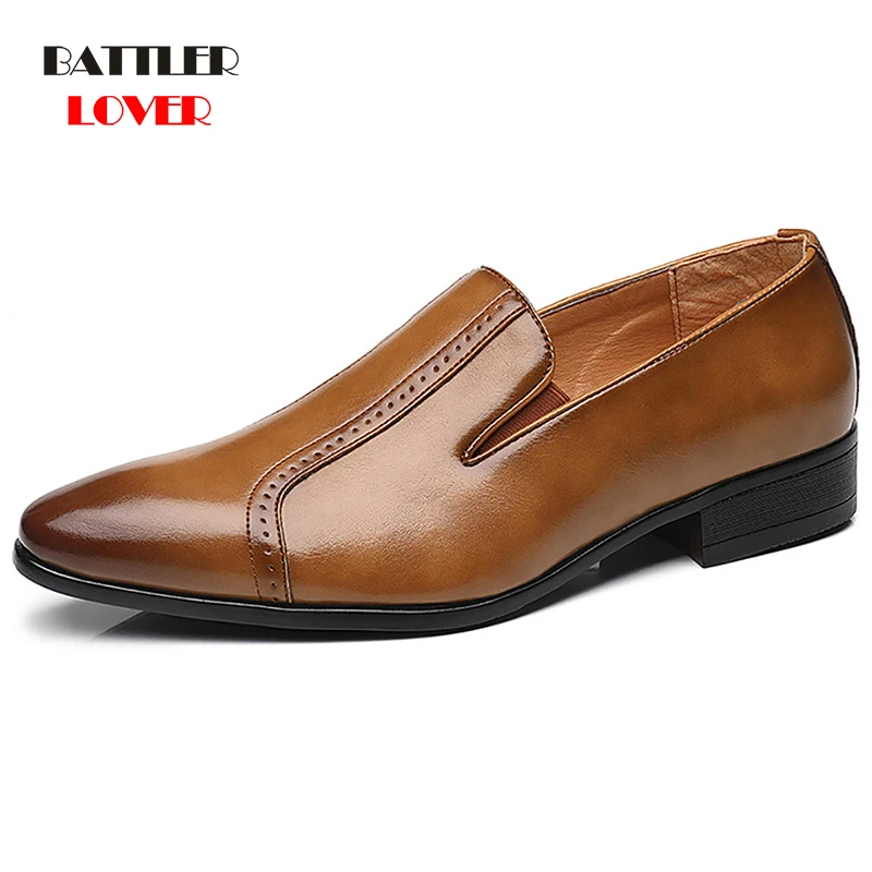 

Vintage British Bullock Trend Dress Shoes For Men 2021 Spring Autumn Formal Shoes Business Wedding Loafers Male Brogue Footwear