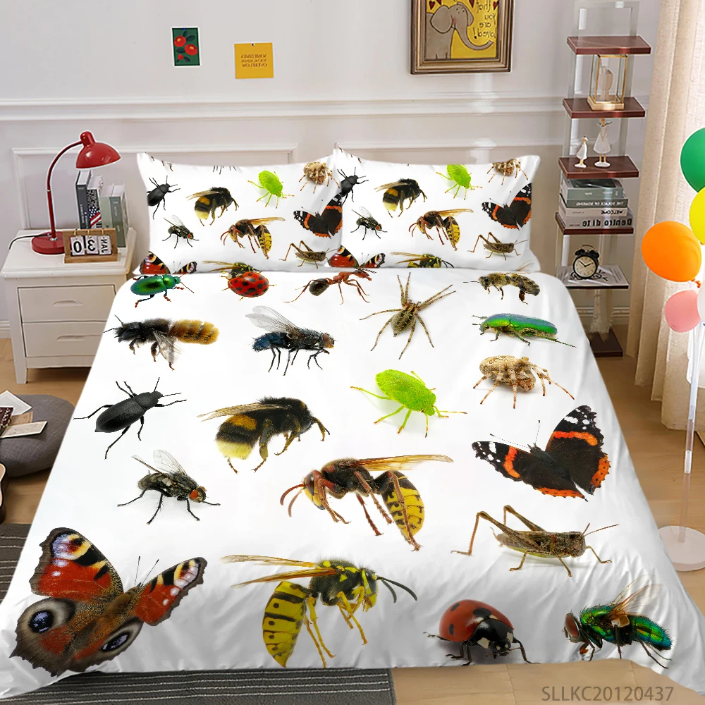 

Home Textile 3D Bedding Set Luxury Duvet Cover Set Insect Design King Queen Full Double Size Bedroom Decor