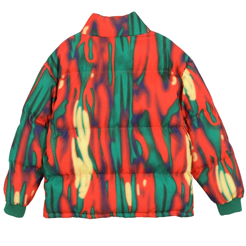 Зимние парки Tie dyeprinting 2020 пальто толстые куртки в стиле хип хоп Мужская модная