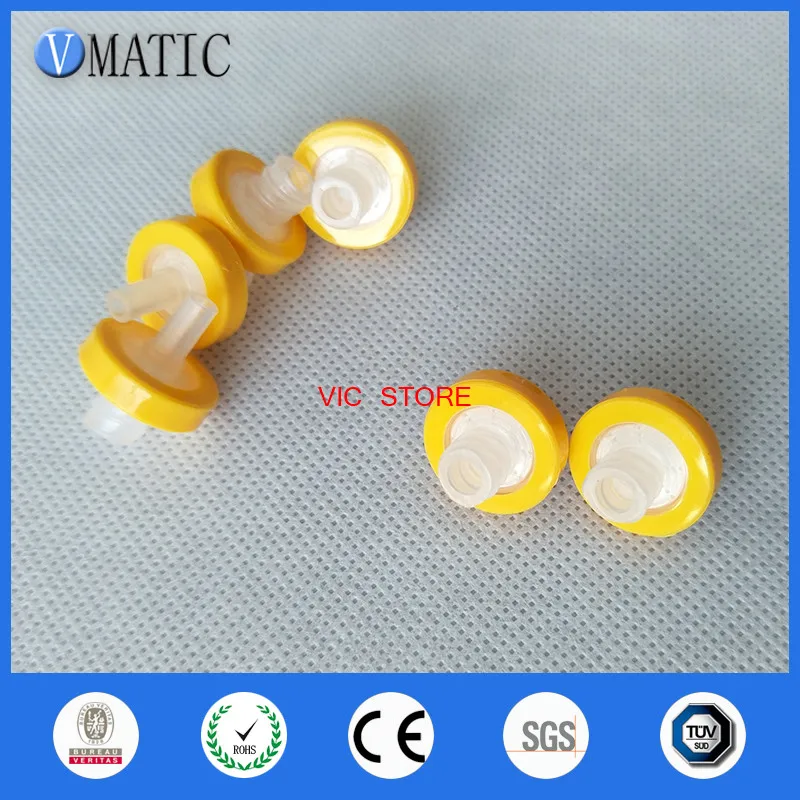 Free Shipping 100Pcs 13mm 0.22um Plastic Yellow Syringe-Driven Filter Syringe Water Solution Filtration Membrane | Обустройство дома