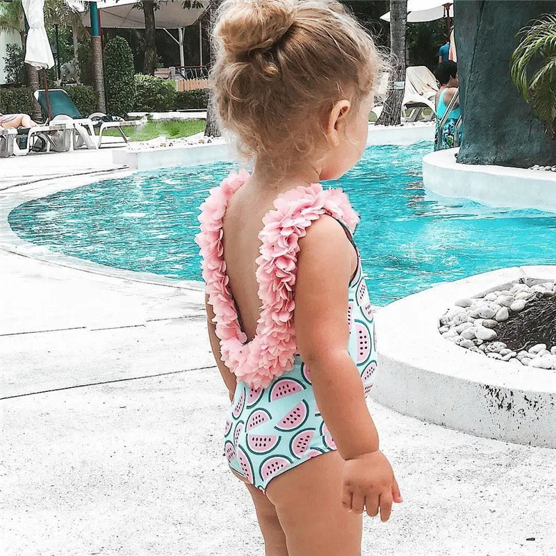 

Baby Girls Swimwear Sleeveless Watermelon Printing Swimsuits Toddler Kids Bathing Swimsuits Children Holiday Casual Beachwear