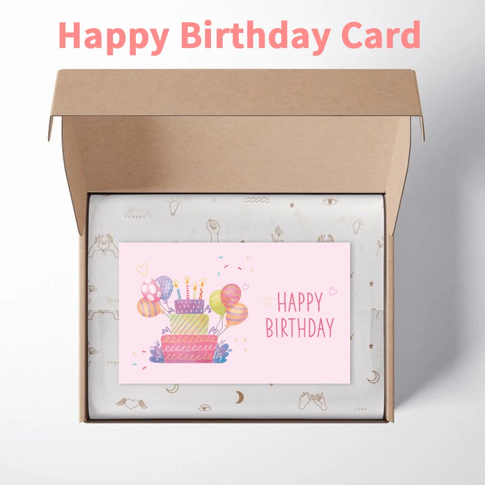 

30 Pcs/pack happy Birthday card pink Birthday labels Birthday gift decoration party Message card 9x5.4 mm card