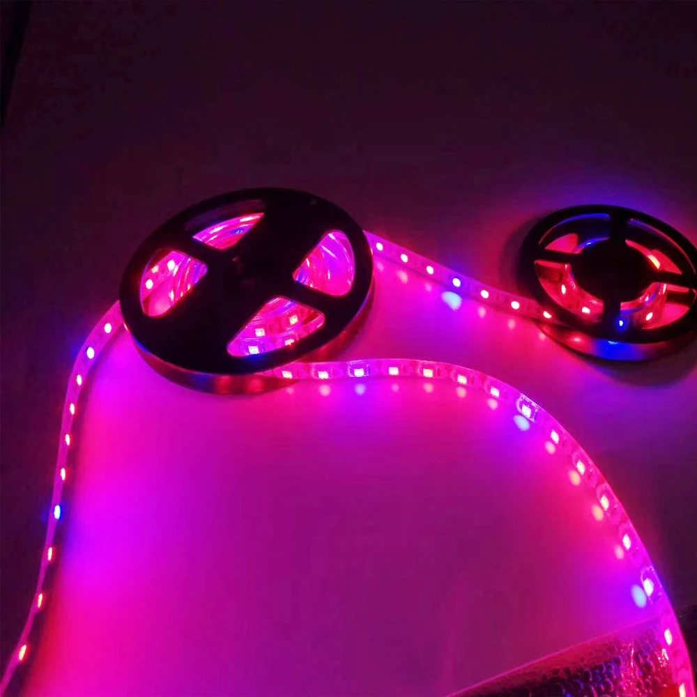 Grow light 5050 60 светодиодов/м 4 красный 1 синий водонепроницаемый светодиодный завод светодиодная лента для освещения растений для внутреннего рассада цветов овощей Фито лампа набор