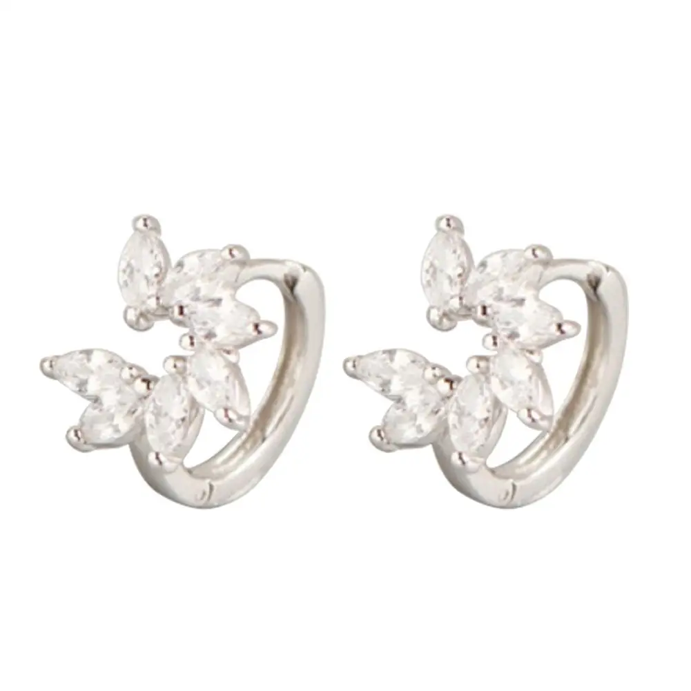 Модные женские туфли Стразы инкрустированные цветок обруч серьги Huggie вечерние