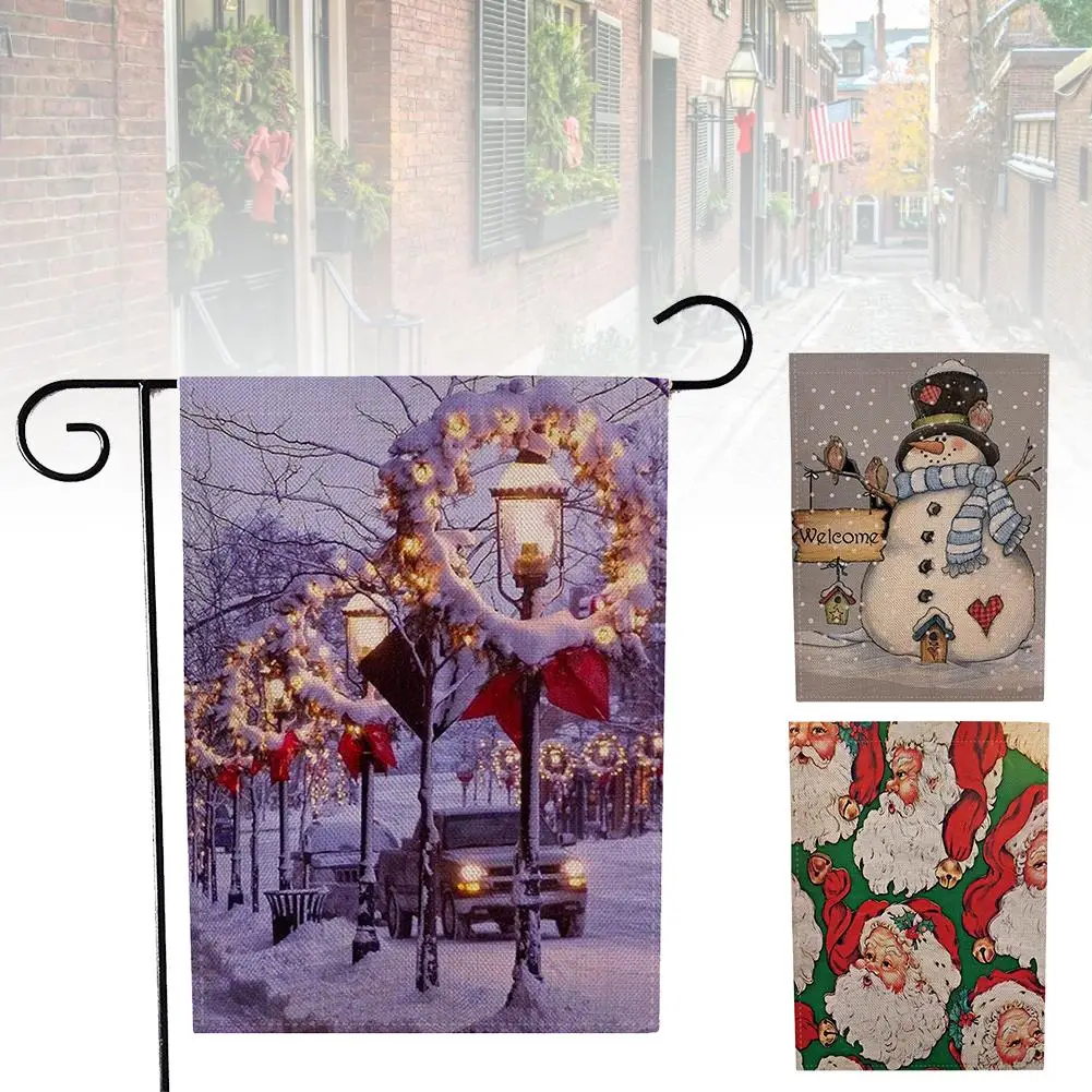 12 * 18-inch welcome garden sign kids Christmas home patio decoration elements draw double-sided seasonal | Дом и сад