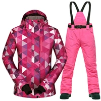 ski suit women set windproof waterproof warmth clothes jacket ski pants snow clothes winter skiing and snowboarding suits brands