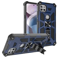 rugged bracket armor phone case for motorola one fusion plus moto e6s 2020 with metal magnetic shockproof protector back cover