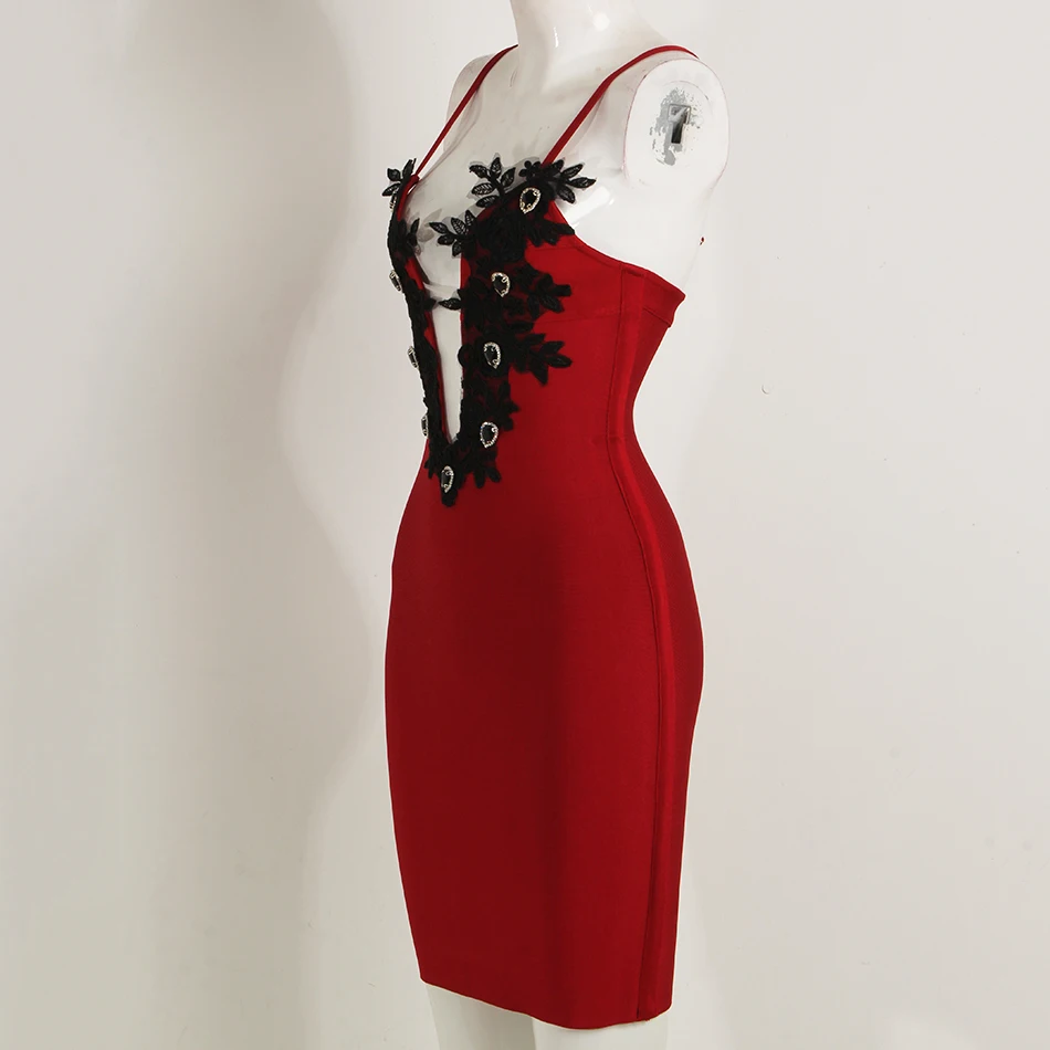 Женское кружевное Бандажное платье Amily.c летнее облегающее мини-платье на тонких