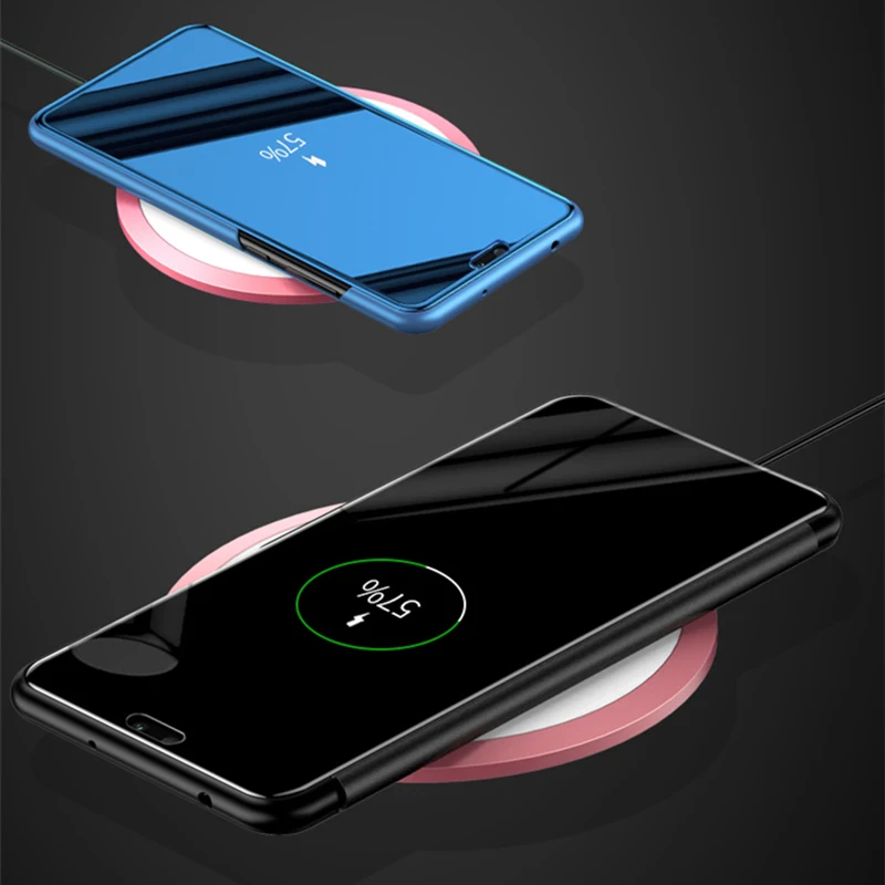 for oneplus 7 pro 6 6t mirror leather stand phone case for oneplus 9 8 pro 6 5 t oneplus7 oneplus6 smart mirror flip cover capa free global shipping