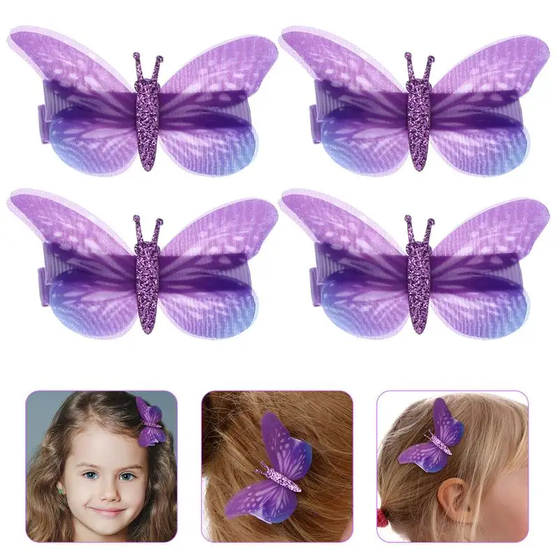 

1 x Set of 4 Hairpins Chic Fairy Vintage Butterfly Shape Hair Clips Headdress Accessories for Girls
