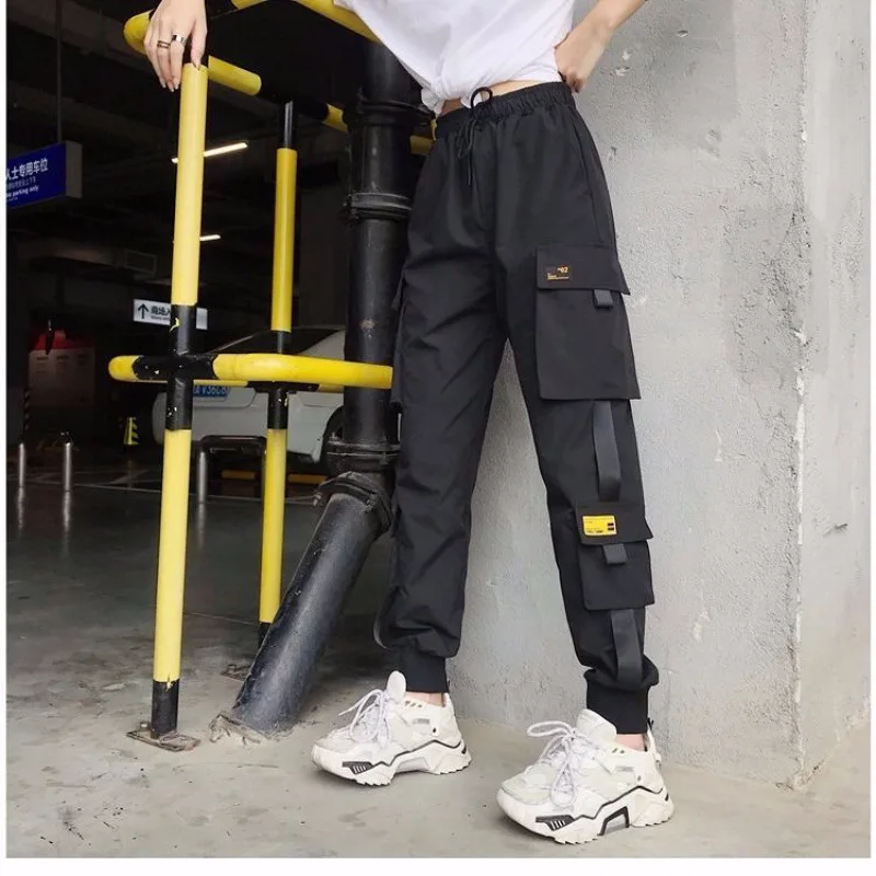

New Big Pockets Cargo women Waist Loose Streetwear pants Baggy Tactical Trouser Hip hop High Quality Joggers