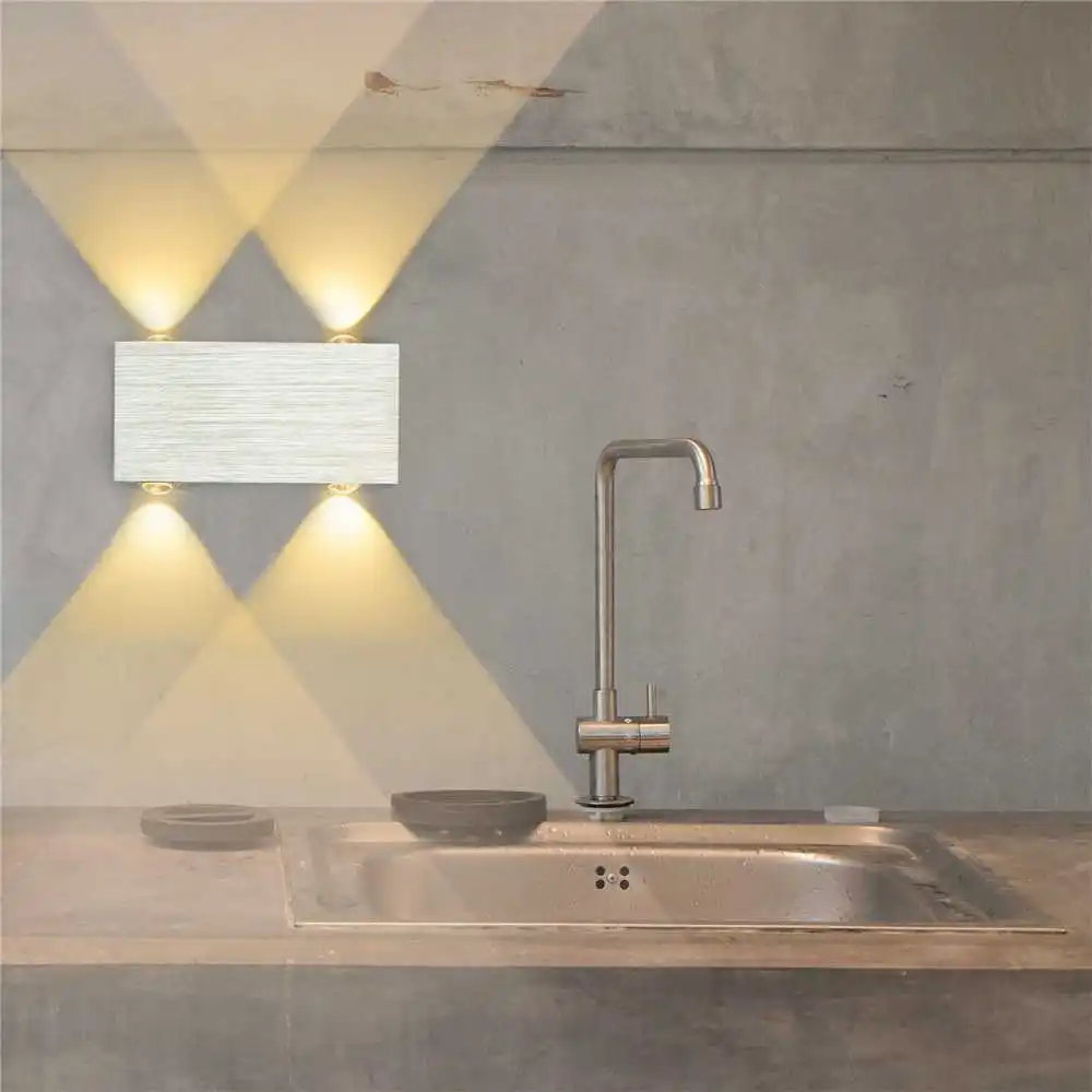 Внутренний светодиодный светильник настенный 4 W алюминия Бра Настенные AC85-265V гостиной Спальня Кухня современные украшения дома светодиодные стены лампа