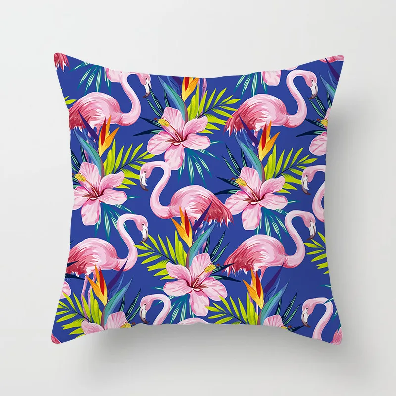 

Fuwatacchi Tropical Style Animal Cushion Cover Cute Flamingo Pillow Cover For Sofa Bedroom Chair Decorative Flower Pillowcases