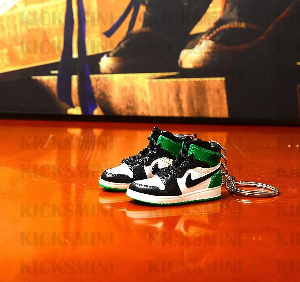 a pair w metal ring Дропшиппинг aj1 Chicago «не для перепродажи Красный» брелок в виде кроссовка Air Jordan 1 3D мини-кроссовки, запатентованный спортивный обувной брелок с кроссовком - Цвет: a pair w metal ring