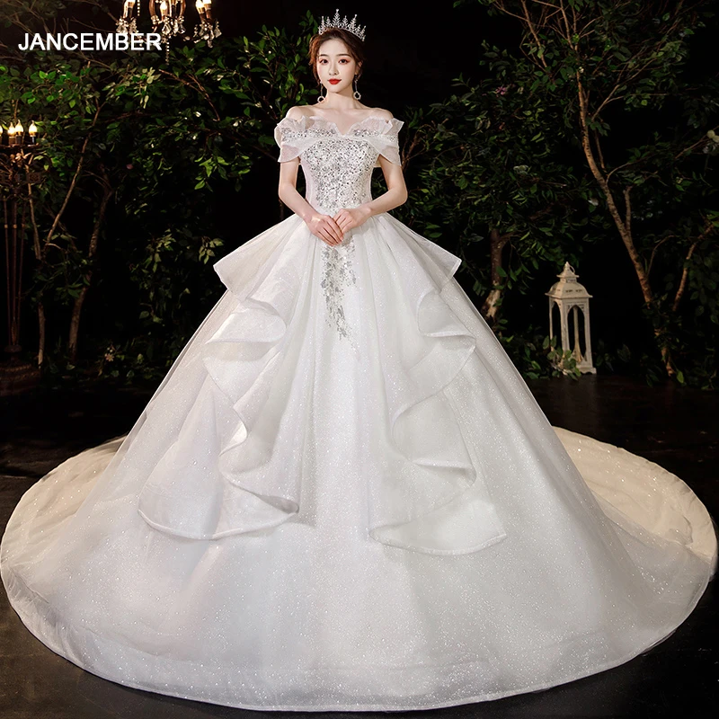 

JKM059 Nuevos бальное платье с прозрачной молнией сзади с рукавами-крылышками новейшее свадебное платье для свадьбы