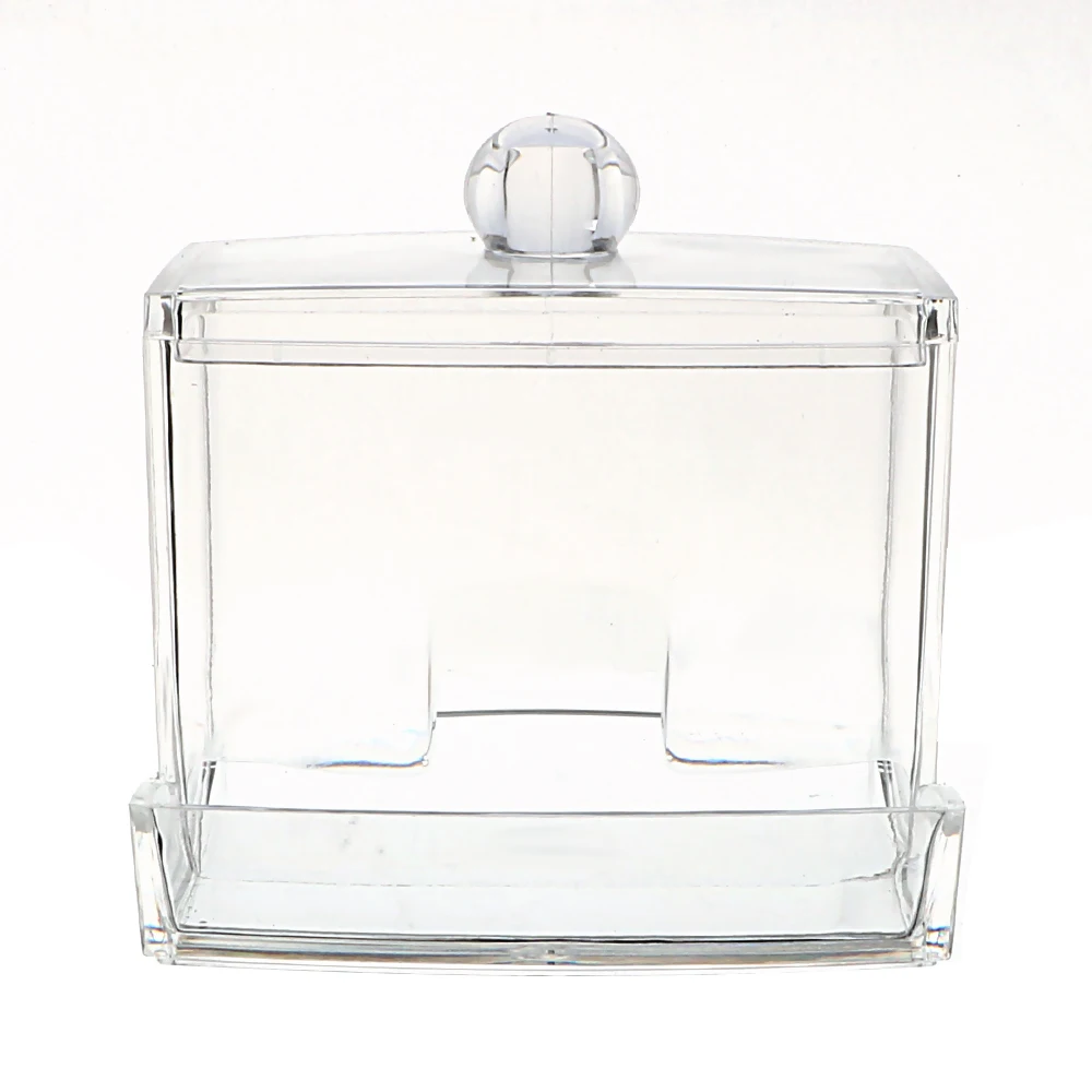 

Crystal Acrylic Cotton Swabs Storage Box Transparent For Cosmetics Sample Lipstick Cotton Pads Desktop Storage Boxes