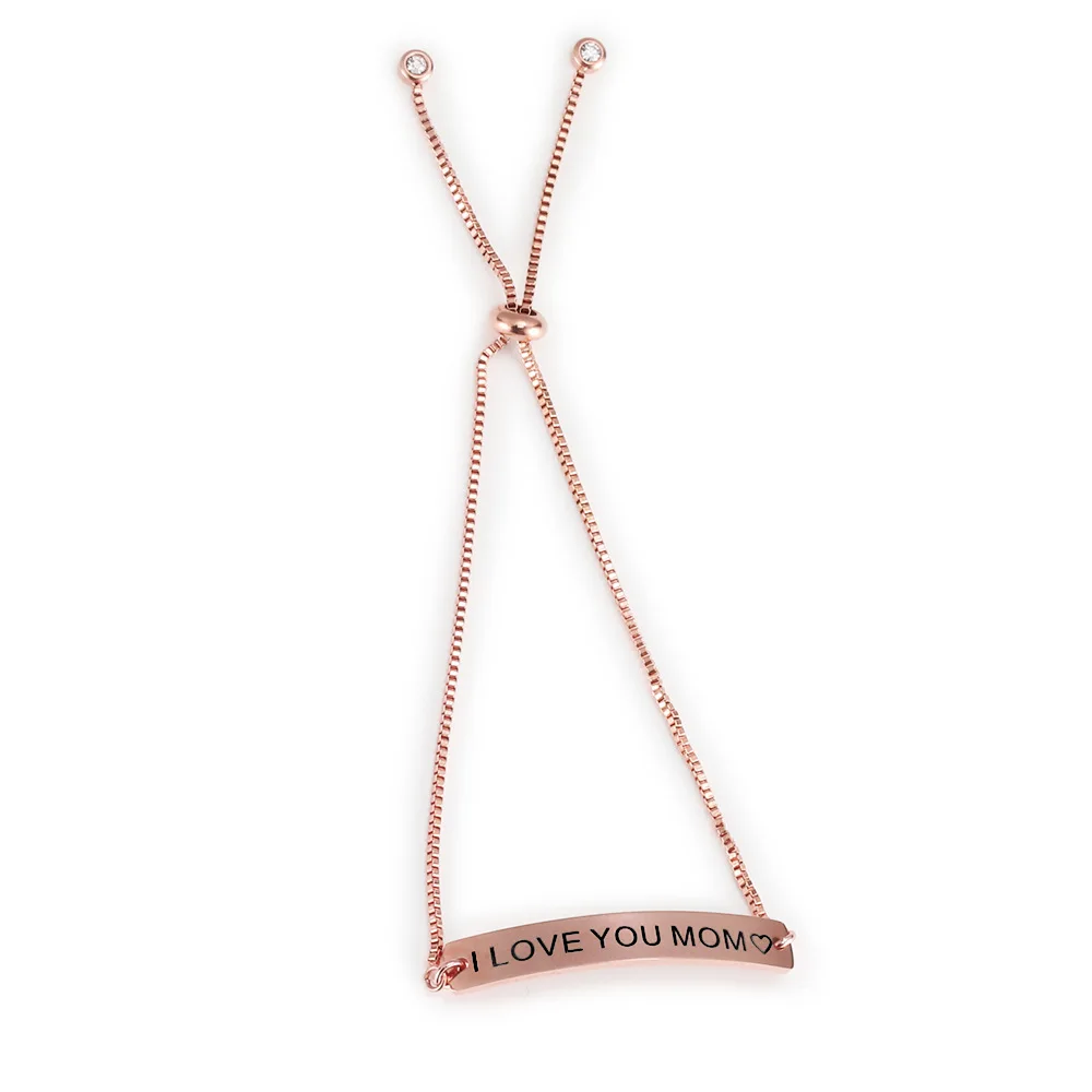 

Stainless Steel Lettering Adjustable Bracelet Mother's Day Gifts I LOVE YOU MOM